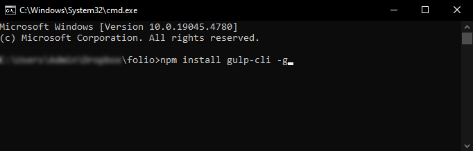 Gulp installation Step1